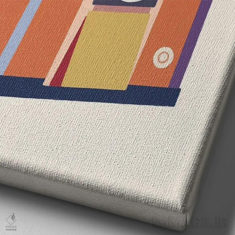 تابلو مینیمال دستگاه فروش خودکار اثر کارمن جابیر - نمای نزدیک بافت بوم