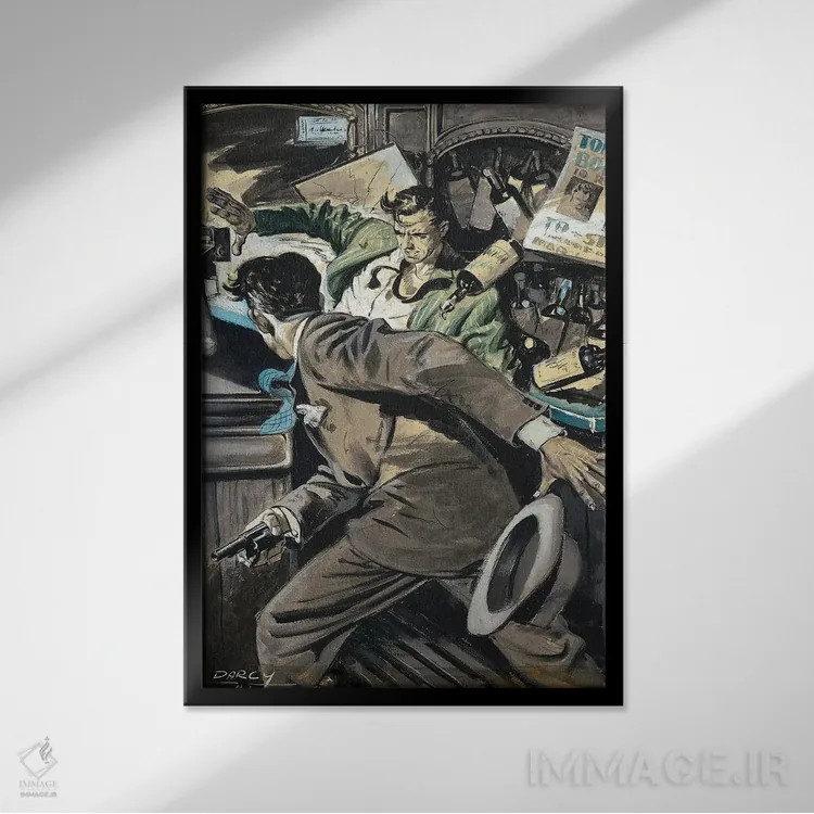 تابلو دکوراتیو کارآگاه سوم اثر ارنست چیریاکا - نمای قابدار مشکی