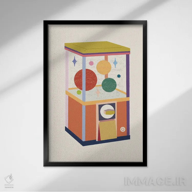 تابلو مینیمال دستگاه فروش خودکار اثر کارمن جابیر - نمای قابدار مشکی