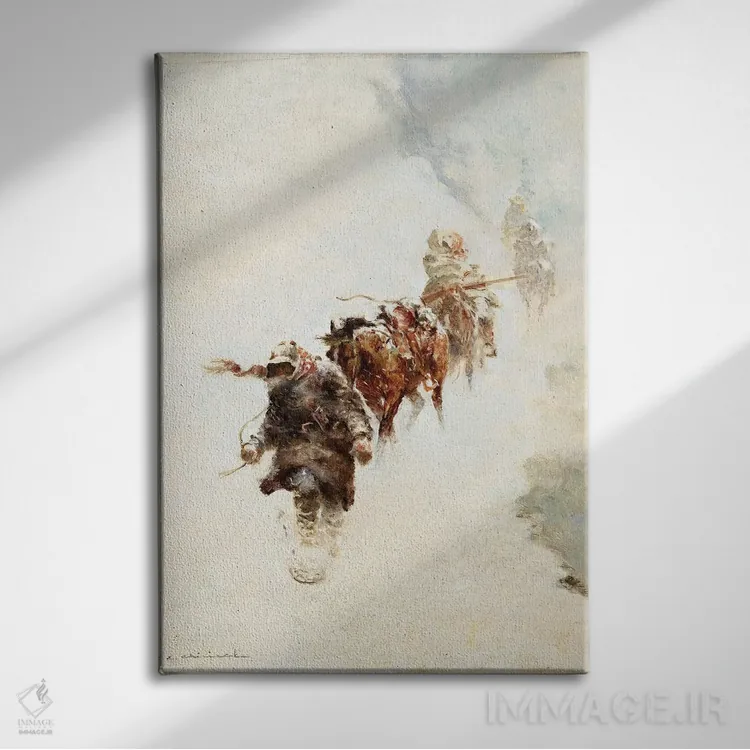 تابلو دکوراتیو تله گذاران کوهستان اثر ارنست چیریاکا - نمای روبهرو روی دیوار