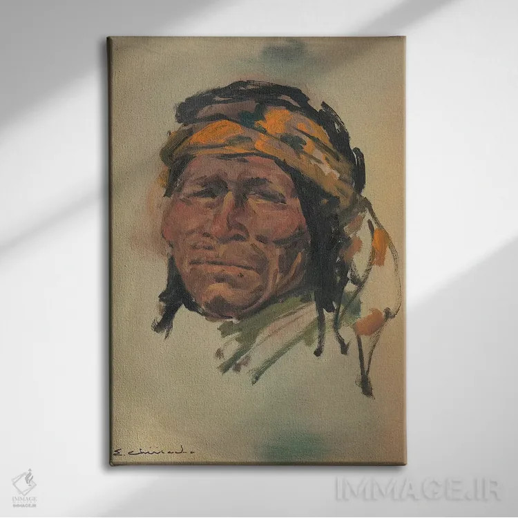 تابلو دکوراتیو پرتره یک دلیر اثر ارنست چیریاکا - نمای روبهرو روی دیوار