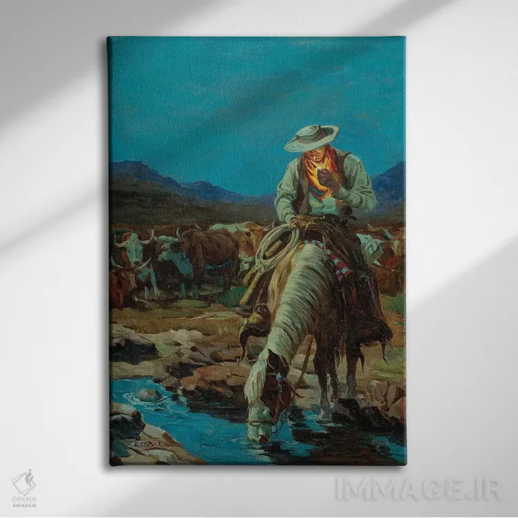 تابلو دکوراتیو در چراگاه اثر ارنست چیریاکا - نمای روبهرو روی دیوار