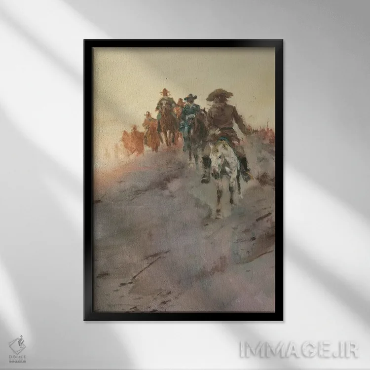 تابلو دکوراتیو گروه تعقیب اثر ارنست چیریاکا - نمای قابدار مشکی