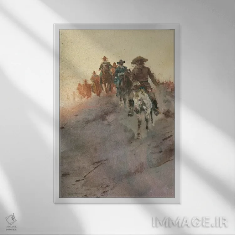 تابلو دکوراتیو گروه تعقیب اثر ارنست چیریاکا - نمای قابدار سفید
