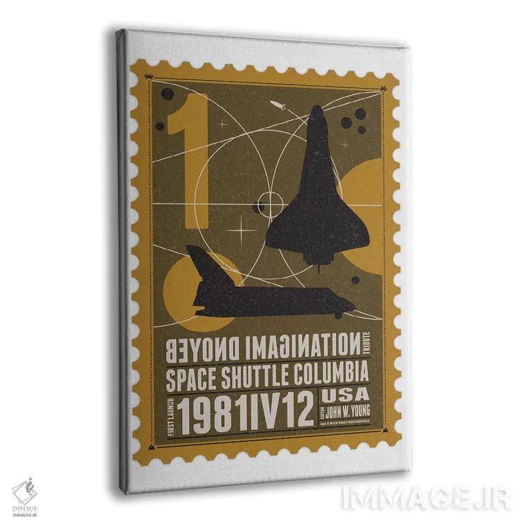 تابلو دکوراتیو ناوگان فضایی ۰۱: تمبر شاتل فضایی اثر چانکونگ - نمای پرسپکتیو محصول