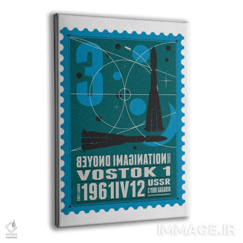 تابلو دکوراتیو ناوگان فضایی ۰۳: تمبر وستوک اثر چانکونگ - نمای پرسپکتیو محصول