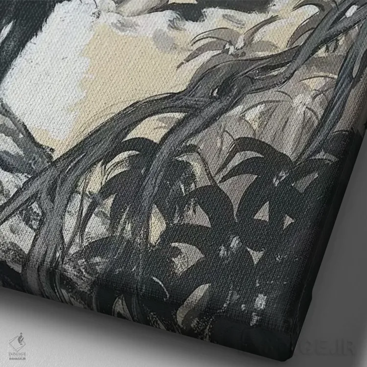 تابلو دکوراتیو کارآگاه دوم اثر ارنست چیریاکا - نمای نزدیک بافت بوم