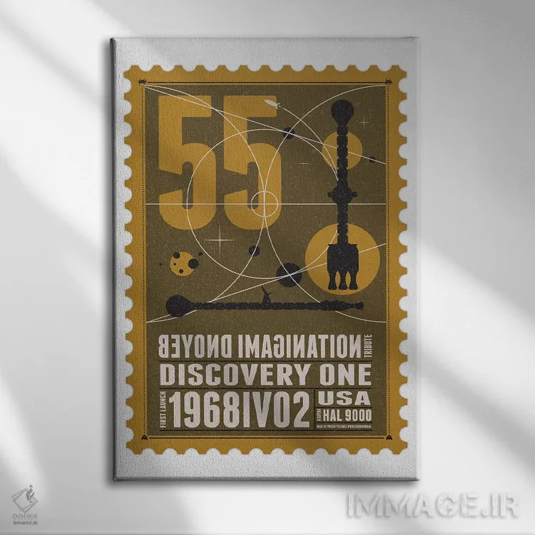 تابلو دکوراتیو ناوگان فضایی ۵۵: تمبر دیسکاوری یک اثر چانکونگ - نمای روبهرو روی دیوار