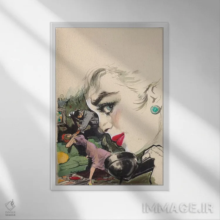 تابلو دکوراتیو یک قتل رخ داده است اثر ارنست چیریاکا - نمای قابدار سفید
