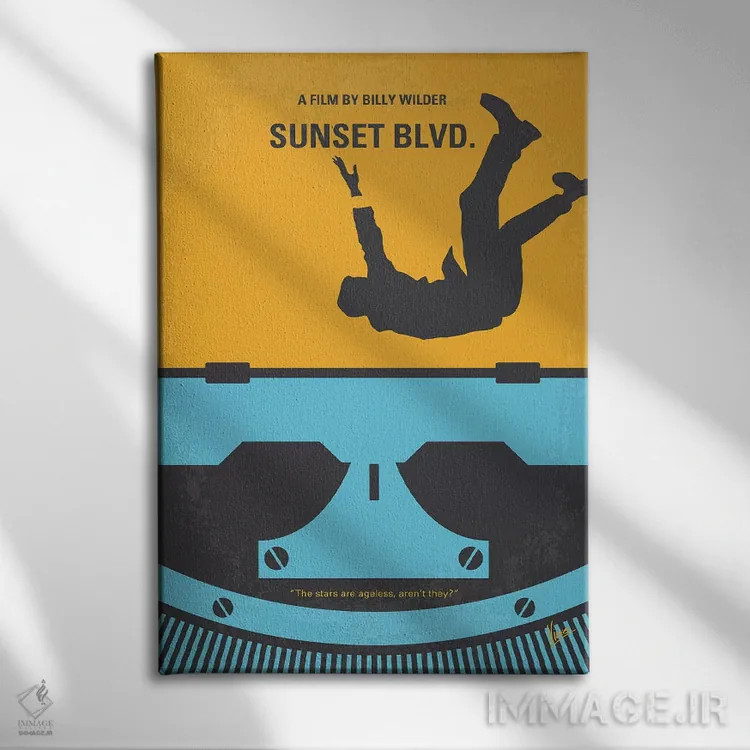 تابلو مینیمال پوستر مینیمال فیلم بلوار سانست اثر چانکونگ - نمای روبهرو روی دیوار