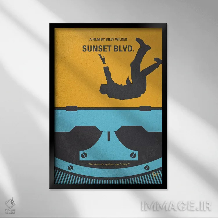 تابلو مینیمال پوستر مینیمال فیلم بلوار سانست اثر چانکونگ - نمای قابدار مشکی