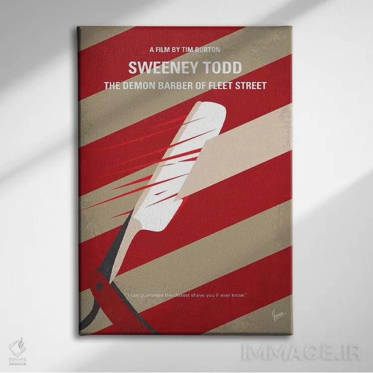 تابلو مینیمال پوستر مینیمال فیلم سوئینی تاد اثر چانکونگ - نمای روبهرو روی دیوار