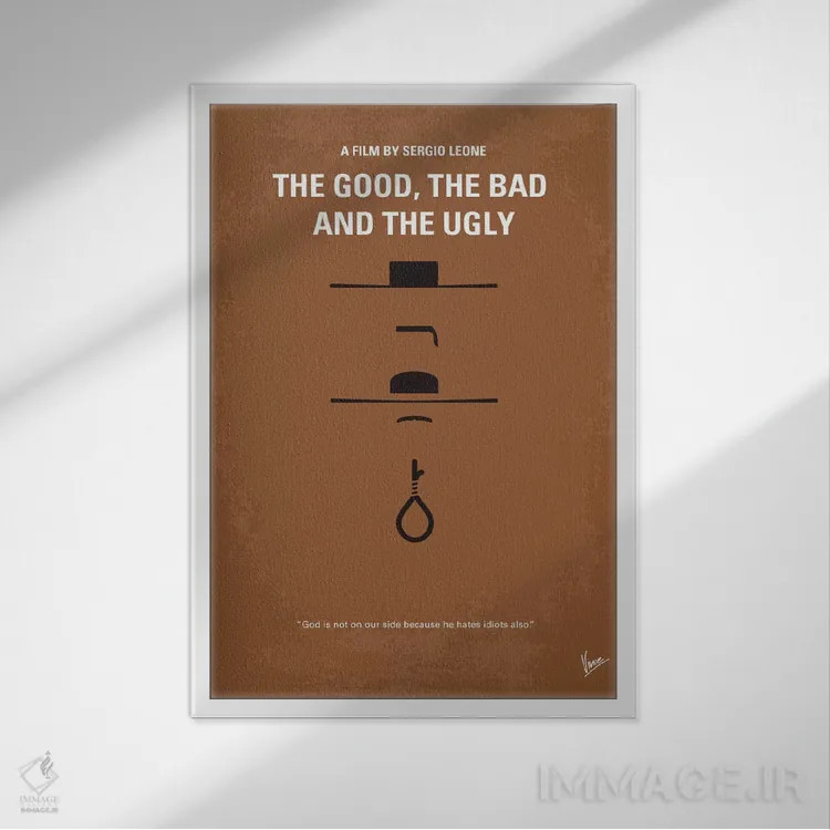 تابلو مینیمال پوستر مینیمال فیلم خوب، بد، زشت اثر چانکونگ - نمای قابدار سفید