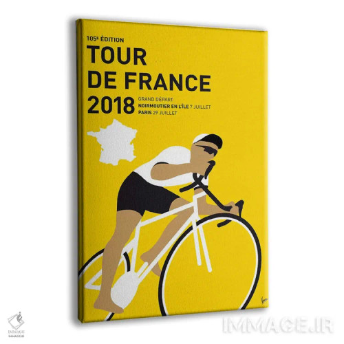 تابلو دکوراتیو پوستر مینیمال تور دو فرانس ۲۰۱۸ اثر چانکونگ - نمای پرسپکتیو محصول