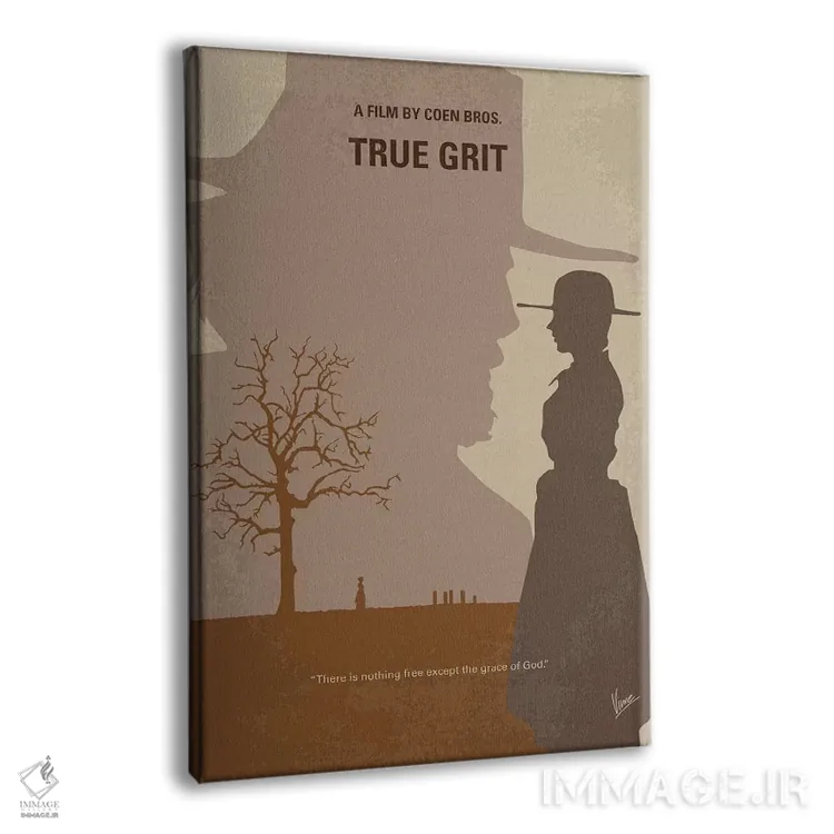 تابلو مینیمال پوستر مینیمال فیلم شهامت واقعی اثر چانکونگ - نمای پرسپکتیو محصول