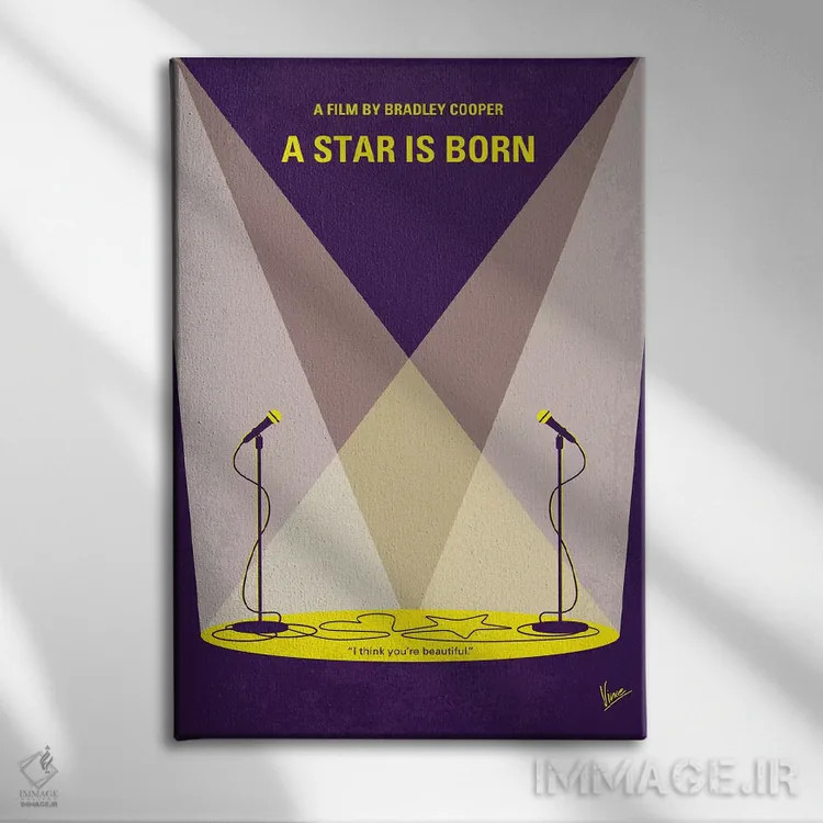 تابلو مینیمال پوستر مینیمال فیلم یک ستاره متولد شده است اثر چانکونگ - نمای روبهرو روی دیوار