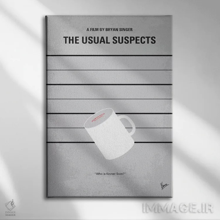 تابلو مینیمال پوستر مینیمال فیلم مظنونین همیشگی اثر چانکونگ - نمای روبهرو روی دیوار