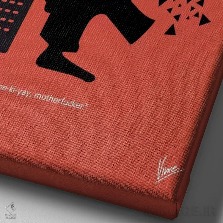 تابلو مینیمال پوستر مینیمال فیلم جان سخت اثر چانکونگ - نمای نزدیک بافت بوم