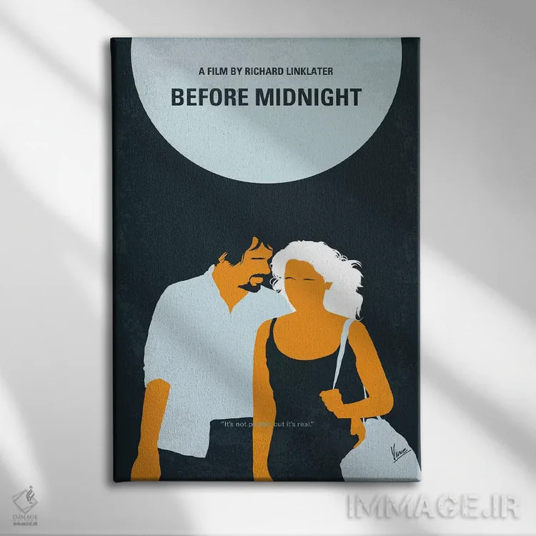 تابلو مینیمال پوستر مینیمال فیلم پیش از نیمه شب اثر چانکونگ - نمای روبهرو روی دیوار