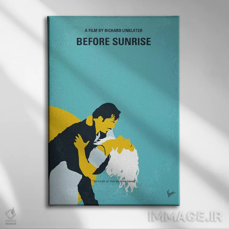 تابلو مینیمال پوستر مینیمال فیلم پیش از طلوع اثر چانکونگ - نمای روبهرو روی دیوار