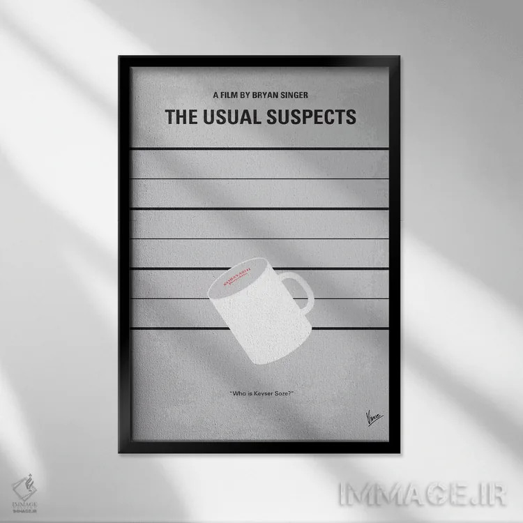 تابلو مینیمال پوستر مینیمال فیلم مظنونین همیشگی اثر چانکونگ - نمای قابدار مشکی