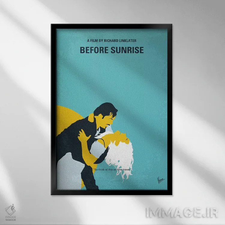 تابلو مینیمال پوستر مینیمال فیلم پیش از طلوع اثر چانکونگ - نمای قابدار مشکی