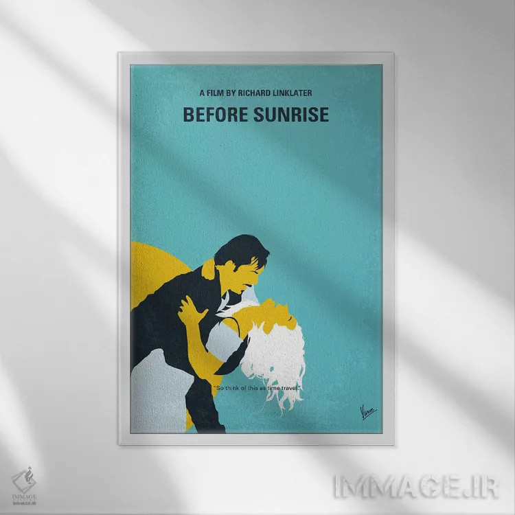 تابلو مینیمال پوستر مینیمال فیلم پیش از طلوع اثر چانکونگ - نمای قابدار سفید