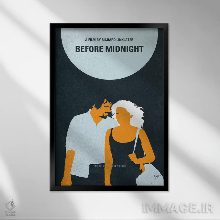 تابلو مینیمال پوستر مینیمال فیلم پیش از نیمه شب اثر چانکونگ - نمای قابدار مشکی