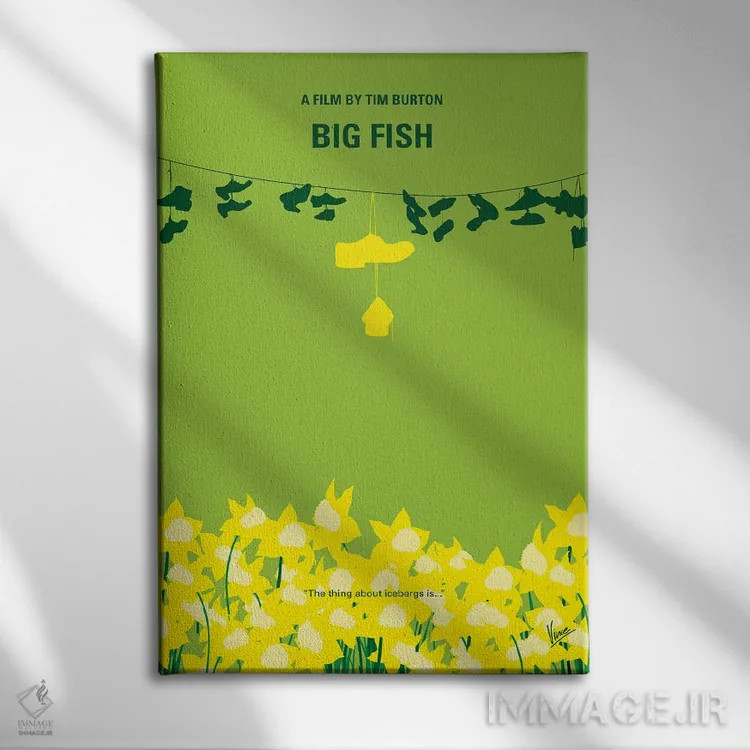 تابلو مینیمال پوستر مینیمال فیلم ماهی بزرگ اثر چانکونگ - نمای روبهرو روی دیوار