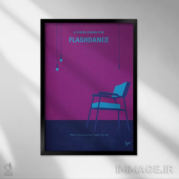 تابلو مینیمال پوستر مینیمال فیلم فلش دنس اثر چانکونگ - نمای قابدار مشکی