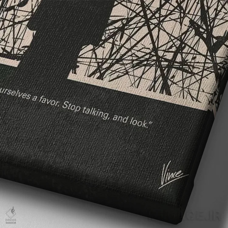 تابلو مینیمال پوستر مینیمال فیلم لبخند مونالیزا اثر چانکونگ - نمای نزدیک بافت بوم