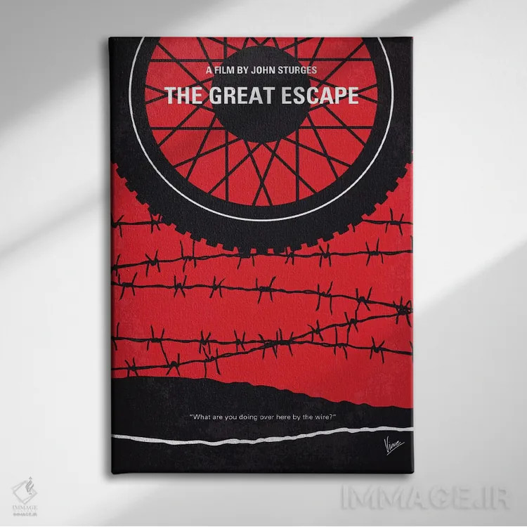 تابلو مینیمال پوستر مینیمال فیلم فرار بزرگ اثر چانکونگ - نمای روبهرو روی دیوار