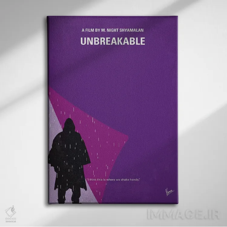 تابلو مینیمال پوستر مینیمال فیلم نشکن اثر چانکونگ - نمای روبهرو روی دیوار