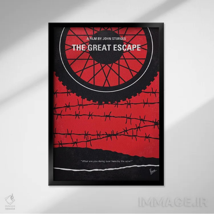 تابلو مینیمال پوستر مینیمال فیلم فرار بزرگ اثر چانکونگ - نمای قابدار مشکی