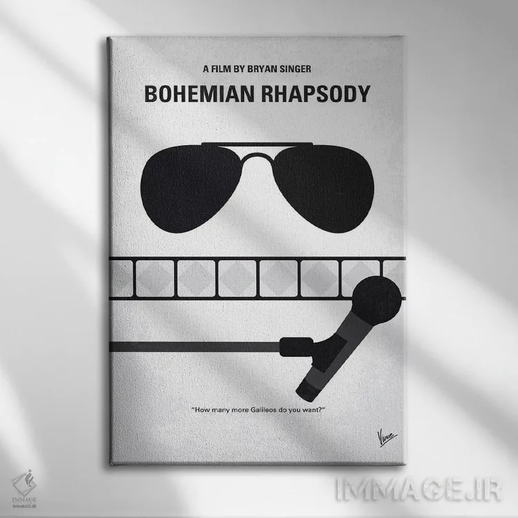 تابلو مینیمال پوستر مینیمال فیلم راپسودی بوهمی اثر چانکونگ - نمای روبهرو روی دیوار