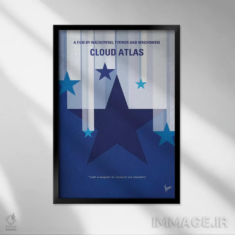 تابلو مینیمال پوستر مینیمال فیلم اطلس ابر اثر چانکونگ - نمای قابدار مشکی