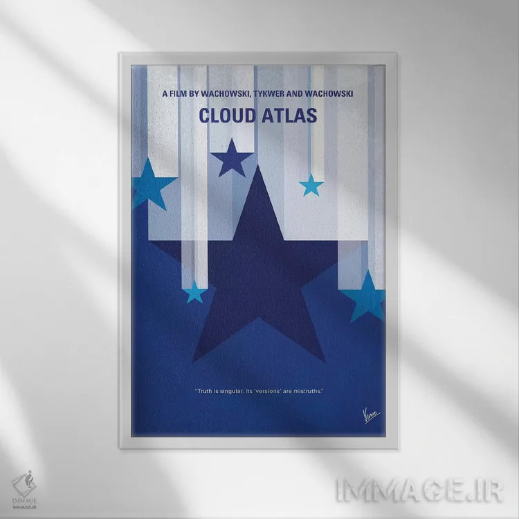 تابلو مینیمال پوستر مینیمال فیلم اطلس ابر اثر چانکونگ - نمای قابدار سفید