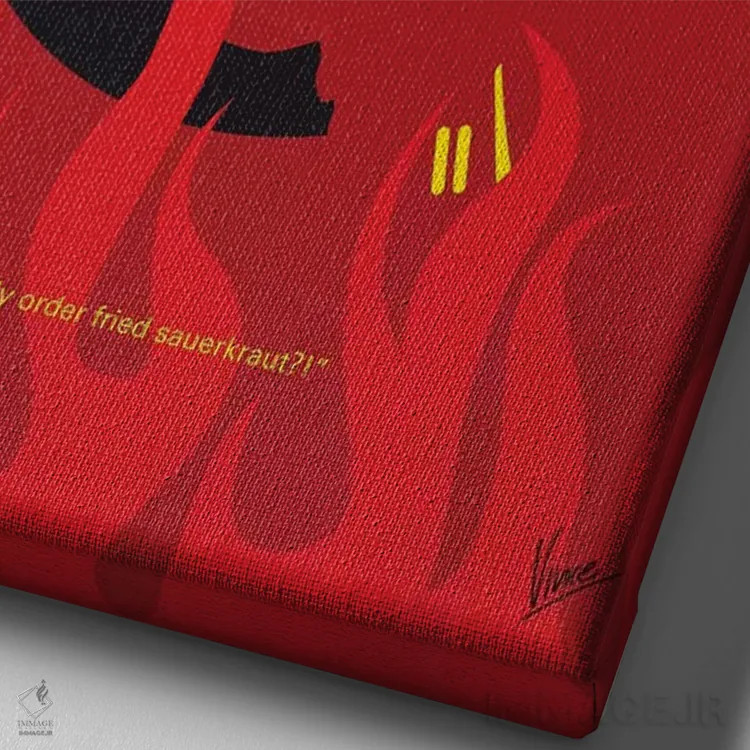 تابلو مینیمال پوستر مینیمال فیلم چهارده مشت مک کلاسکی اثر چانکونگ - نمای نزدیک بافت بوم