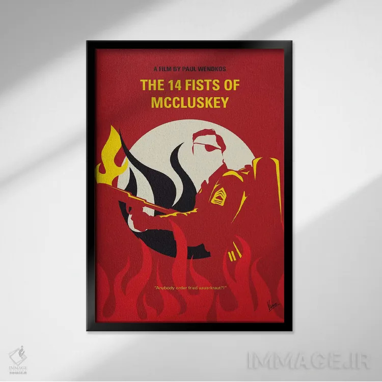 تابلو مینیمال پوستر مینیمال فیلم چهارده مشت مک کلاسکی اثر چانکونگ - نمای قابدار مشکی