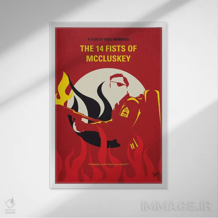 تابلو مینیمال پوستر مینیمال فیلم چهارده مشت مک کلاسکی اثر چانکونگ - نمای قابدار سفید