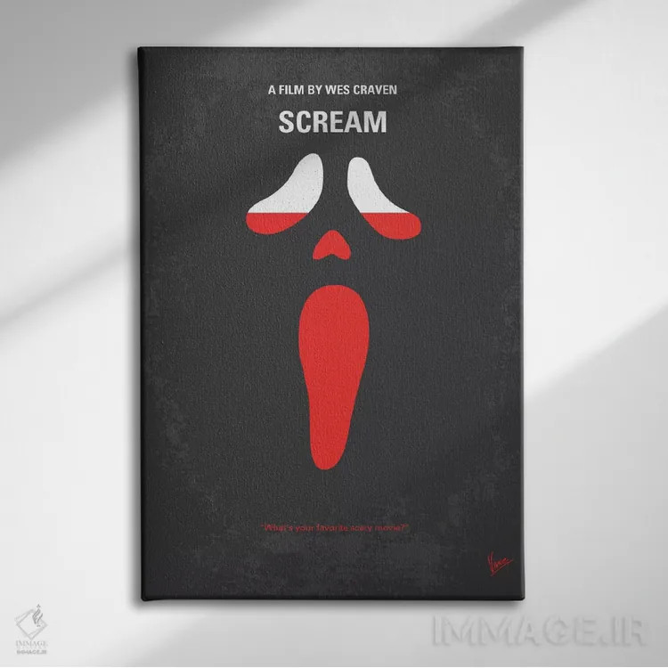 تابلو مینیمال پوستر مینیمال فیلم جیغ اثر چانکونگ - نمای روبهرو روی دیوار