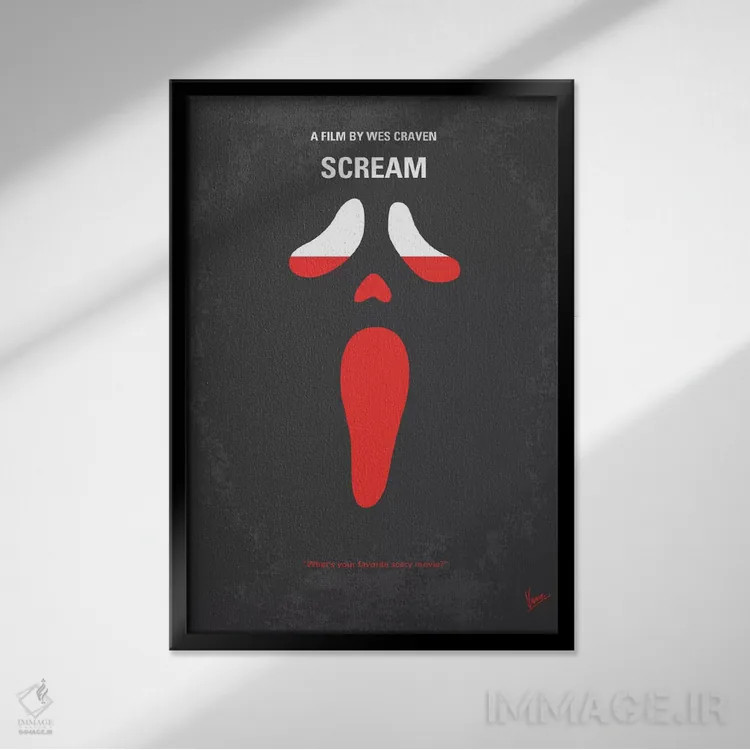 تابلو مینیمال پوستر مینیمال فیلم جیغ اثر چانکونگ - نمای قابدار مشکی