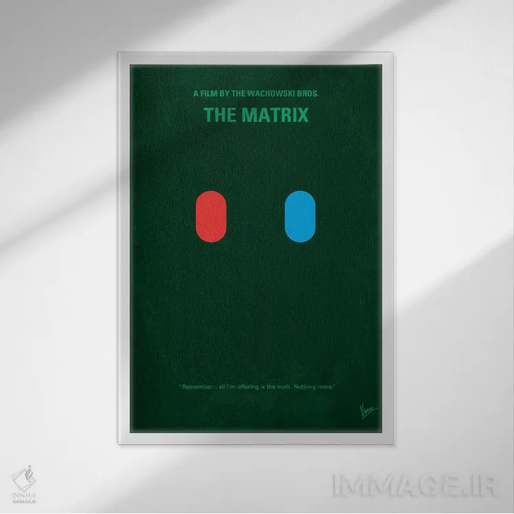 تابلو مینیمال پوستر مینیمال فیلم ماتریکس اثر چانکونگ - نمای قابدار سفید