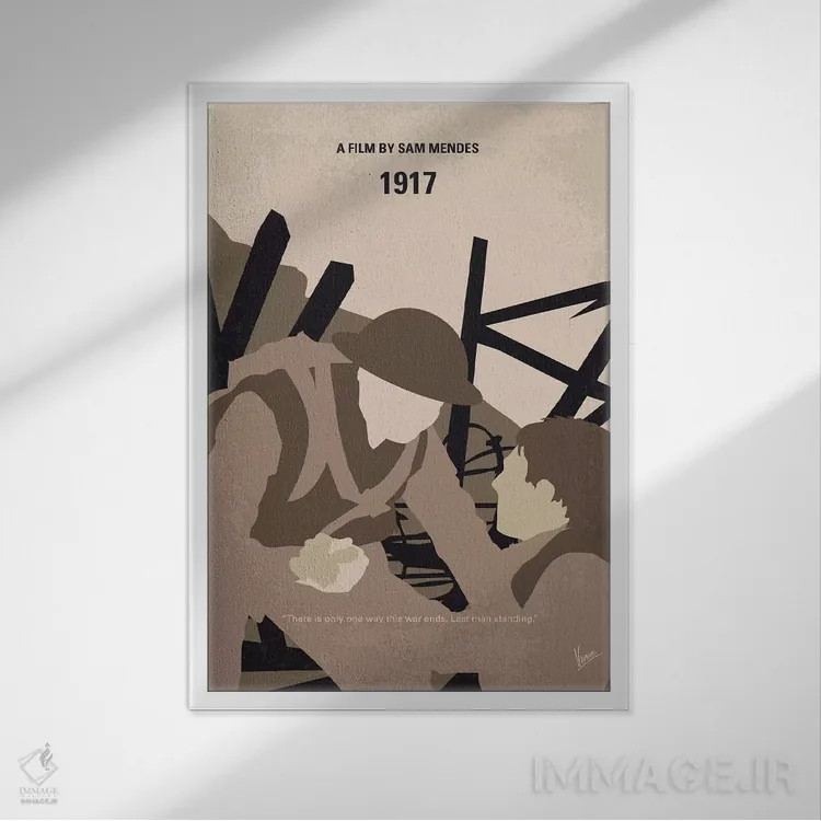 تابلو مینیمال پوستر مینیمال فیلم ۱۹۱۷ اثر چانکونگ - نمای قابدار سفید