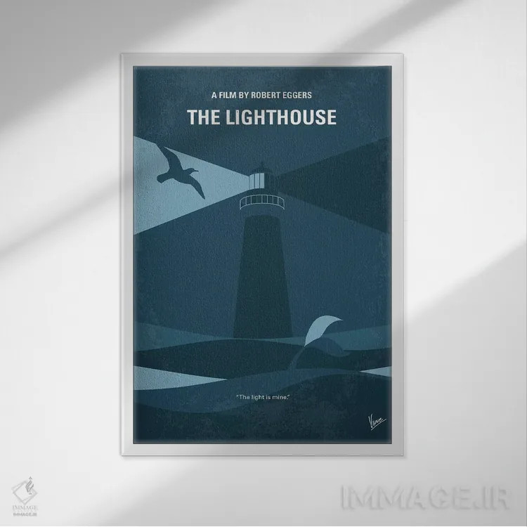 تابلو مینیمال پوستر مینیمال فیلم فانوس دریایی اثر چانکونگ - نمای قابدار سفید