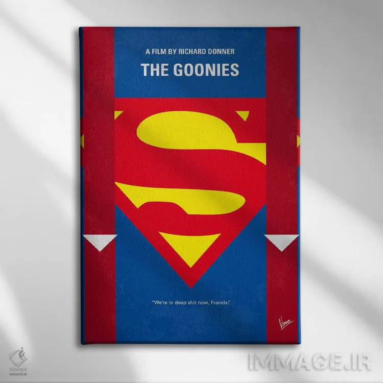 تابلو مینیمال پوستر مینیمال فیلم گونیز اثر چانکونگ - نمای روبهرو روی دیوار