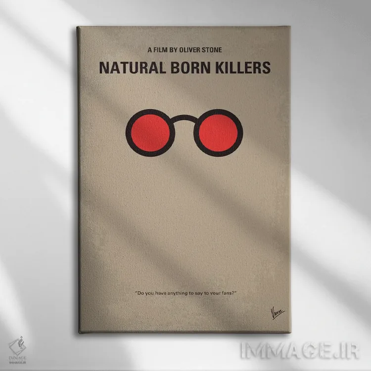 تابلو مینیمال پوستر مینیمال فیلم قاتلان بالفطره اثر چانکونگ - نمای روبهرو روی دیوار