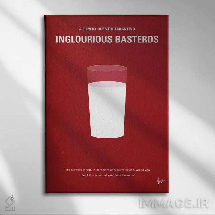 تابلو مینیمال پوستر مینیمال فیلم حرامزاده های لعنتی اثر چانکونگ - نمای روبهرو روی دیوار