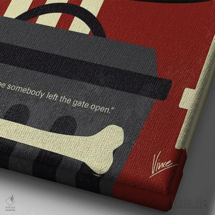 تابلو مینیمال پوستر حومه شهر اثر چانکونگ - نمای نزدیک بافت بوم