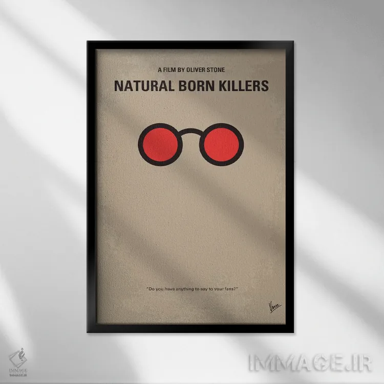 تابلو مینیمال پوستر مینیمال فیلم قاتلان بالفطره اثر چانکونگ - نمای قابدار مشکی